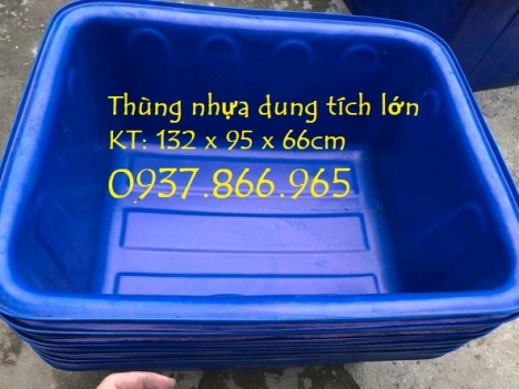 Thùng nhựa dung tích lớn nuôi cá koi, thùng nhựa hình chữ nhật đựng hóa chất