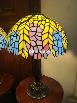Giao lưu đôi e đèn bàn tiffany xanh hồng nhỏ xinh