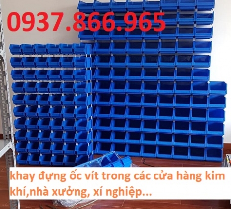 Khay nhựa đựng ốc vít có chân màu trắng, kệ dụng cụ