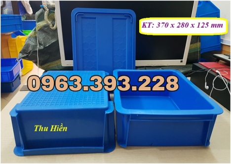 Thùng nhựa đặc có nắp, khay nhựa cao cấp, sóng nhựa bít B7 có nắp