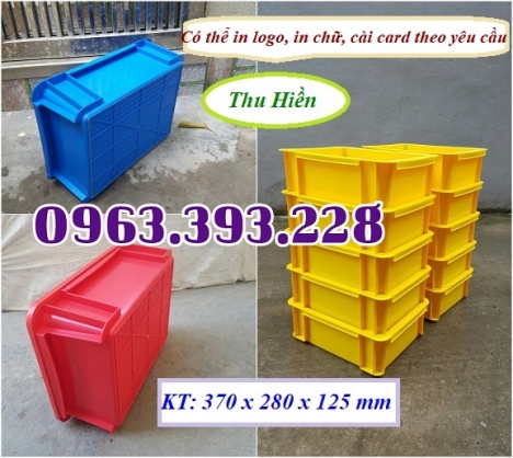 Thùng nhựa đặc có nắp, khay nhựa cao cấp, sóng nhựa bít B7 có nắp