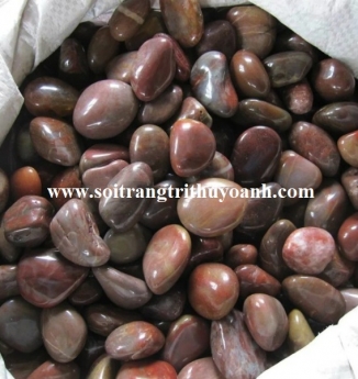 Sỏi đỏ bóng sân vườn đẹp