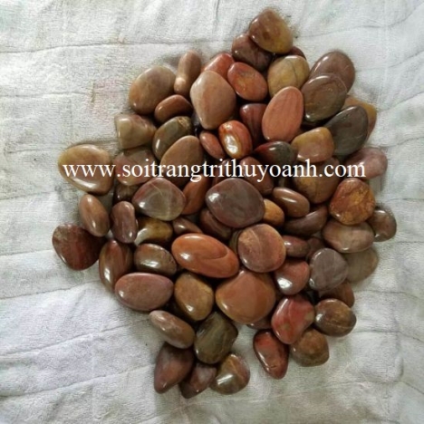 Sỏi đỏ bóng sân vườn đẹp