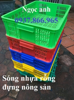 Khay nhựa đựng rau củ trong siêu thị tại hà nội, sóng nhựa hở, sọt nhựa rỗng