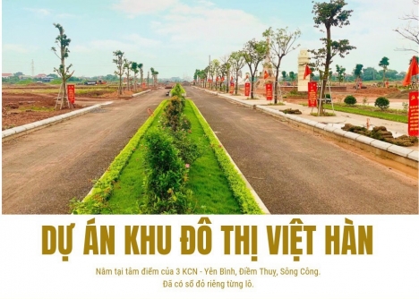 Đất nền KDT Việt Hàn, Phổ Yên đã có SỔ ĐỎ