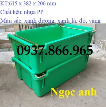 Thùng nhựa đặc có quai sắt tại hà nội , khau nhựa A2, khay nhựa quai sắt