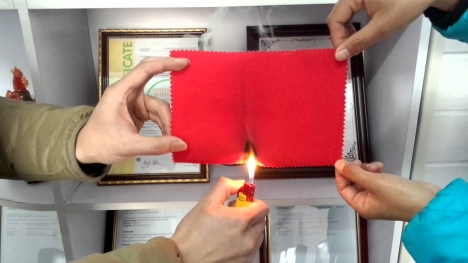 Gia công chống cháy theo tiêu chuẩn TB-117 cho vải
