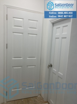 Cửa gỗ phòng ngủ giá rẻ, cửa gỗ HDF sơn màu Saigondoor