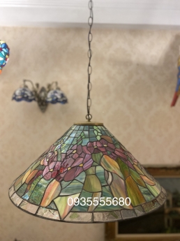 Đèn thả bàn ăn tiffany hoạ tiết hoa leo nhẹ nhàng