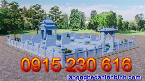 Mẫu khu lăng mộ nghĩa trang gia đình dòng họ đẹp cao cấp hiện đại