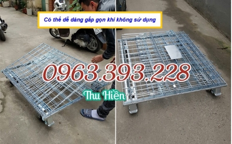 Lồng thép trữ hàng, lồng đựng hàng có bánh xe, xe đẩy hàng chuyên dụng, lồng chứa hàng giá rẻ