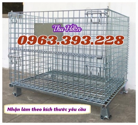 Lồng thép trữ hàng, lồng đựng hàng có bánh xe, xe đẩy hàng chuyên dụng, lồng chứa hàng giá rẻ