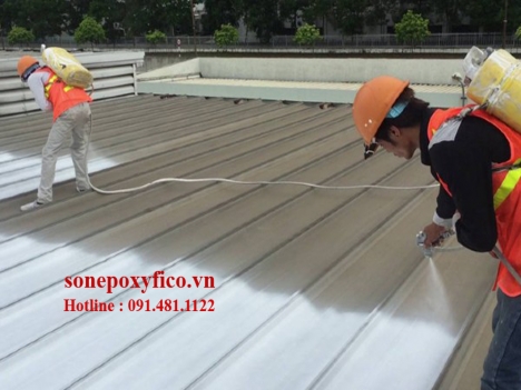 Thi công sơn chống nóng mái tôn