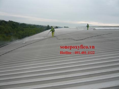 Thi công sơn chống nóng mái tôn