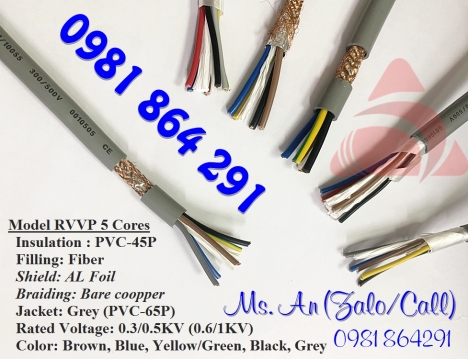 Cáp điều khiển 5 lõi 5x0.5/ 5x0.75/ 5x1.0/ 5x1.5mm2 giá rẻ