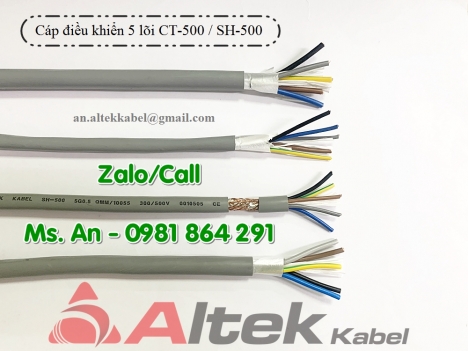 Cáp điều khiển 5 lõi 5x0.5/ 5x0.75/ 5x1.0/ 5x1.5mm2 giá rẻ