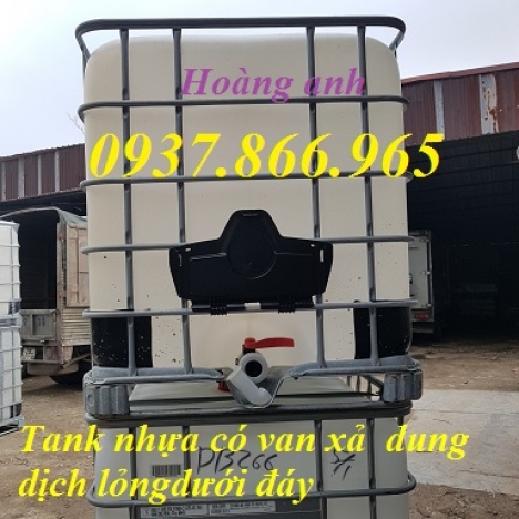 Bán tank nhựa 1000l, Tank nhựa 1000l có khung thép bao quanh, tank nhựa