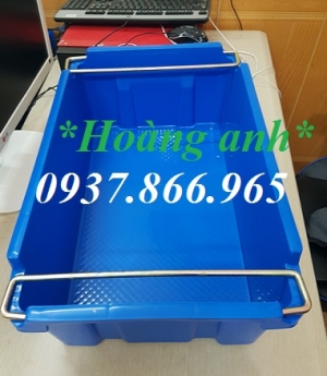 Hộp nhựa công nghiệp có quai sắt, khay nhựa A2, khay nhựa dùng trong ngành công nghiệp nặng