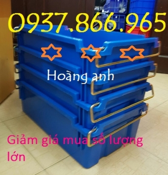 Hộp nhựa công nghiệp có quai sắt, khay nhựa A2, khay nhựa dùng trong ngành công nghiệp nặng