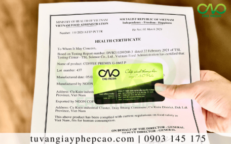 Làm giấy chứng nhận health certificate sầu riêng sấy xuất khẩu