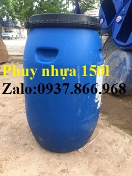 Giá phuy nhựa cũ, phuy nhựa nắp kín, phuy nhựa đựng nước, bán phuy cũ số lượng lớn