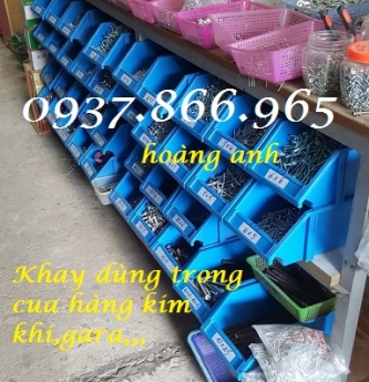 Khay đựng dụng cụ lớn, khay nhựa màu xanh đựng cờ -lê, kệ dụng cụ
