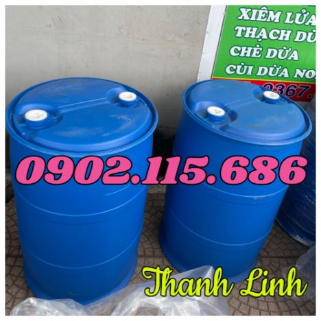 Thùng phuy nhựa 220L nắp kín, thùng phuy nhựa 2 nắp nhỏ