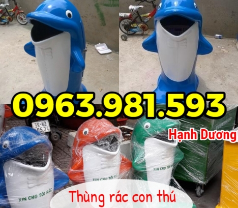 Thùng rác con thú, thùng rác nhựa composite