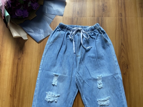 Quần Baggy Jean Nữ Lai Bo Tua