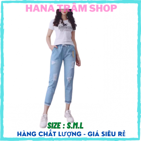 Quần Baggy Jean Nữ Lai Bo Tua