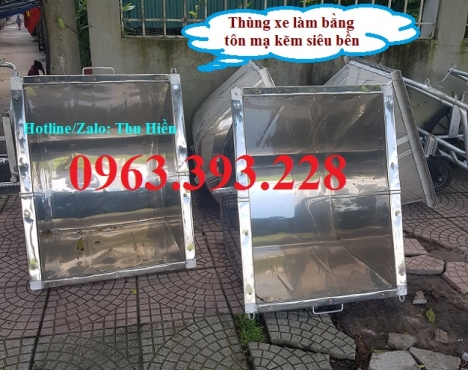 Xe gom rác bằng tôn, xe gom rác đẩy tay, xe thu gom rác đẩy tay 3 bánh