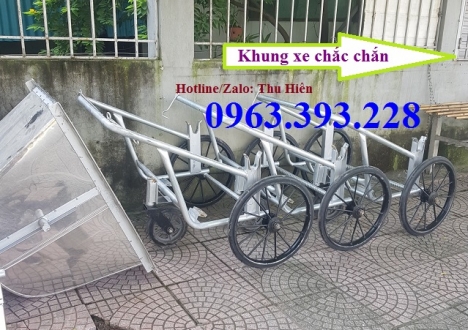 Xe gom rác bằng tôn, xe gom rác đẩy tay, xe thu gom rác đẩy tay 3 bánh