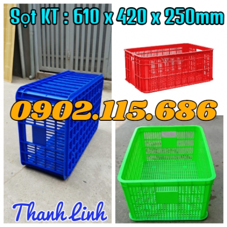 Sọt nhựa rỗng cao 25cm, sọt nhựa cao 2T5, sọt nhựa công nghiệp, sọt đựng hàng may mặc. link kiện , p
