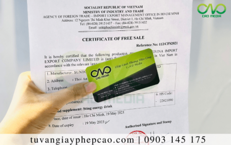 Giấy certicate of free sale bánh xếp xuất khẩu