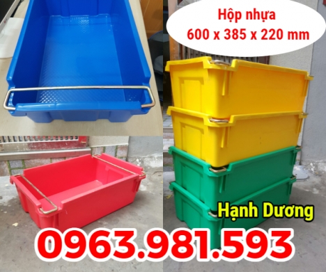 Thùng nhựa đặc A2, hộp nhựa có quai xách