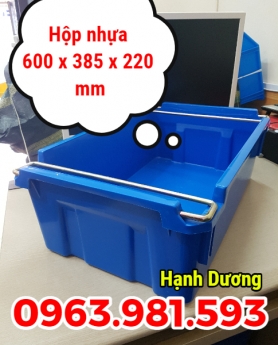Thùng nhựa đặc A2, hộp nhựa có quai xách