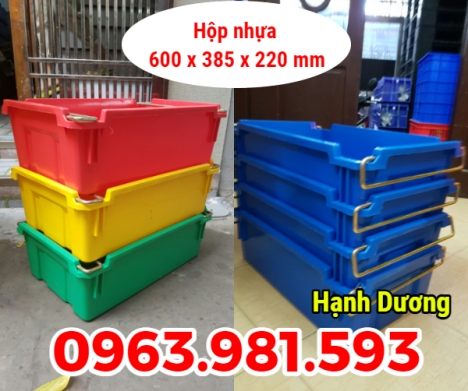 Thùng nhựa đặc A2, hộp nhựa có quai xách