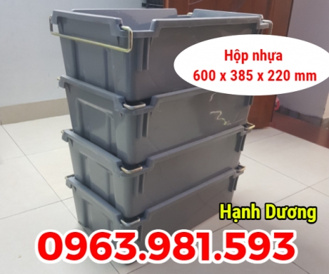 Thùng nhựa đặc A2, hộp nhựa có quai xách