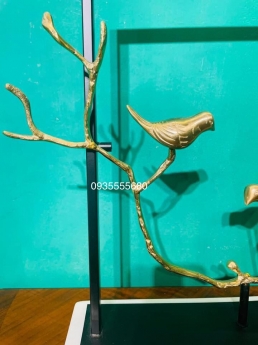 Giao lưu bộ chim đậu cành chất liệu đồng