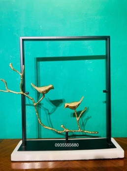 Giao lưu bộ chim đậu cành chất liệu đồng