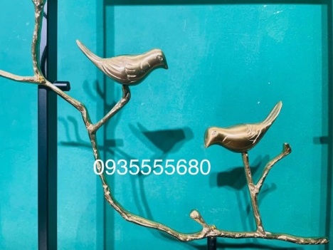 Giao lưu bộ chim đậu cành chất liệu đồng