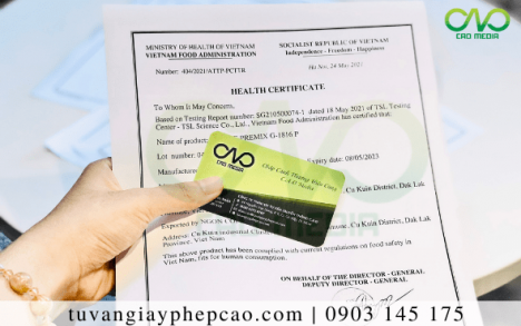 Dịch vụ làm Health Certificate bánh trung thu trà xanh xuất khẩu TRỌN GÓI