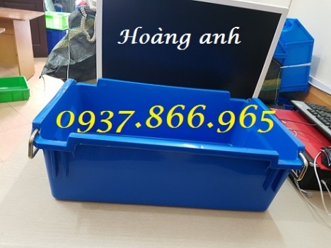Thùng nhựa nguyên sinh có quai sắt, thùng nhựa A2, hộp nhựa cơ khí(khay nhự công nghiệp)