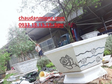 Nghệ nhân dán miễng sành sứ - ốp sành - chuyên chậu hoa - bể cá cảnh  jj