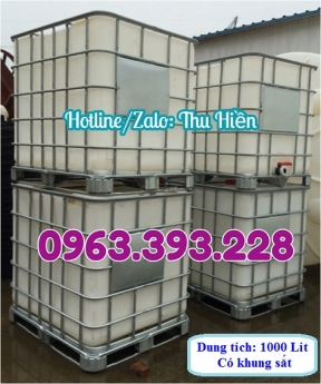 Tank nhựa IBC 1000 lít, tank nhựa có khung thép, tank đựng hóa chất