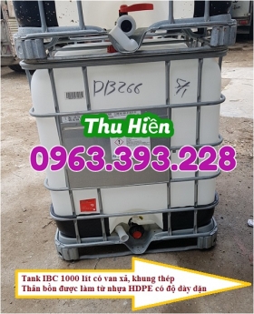 Tank nhựa IBC 1000 lít, tank nhựa có khung thép, tank đựng hóa chất