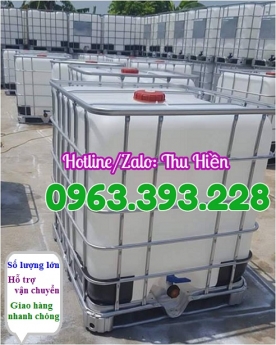 Tank nhựa IBC 1000 lít, tank nhựa có khung thép, tank đựng hóa chất