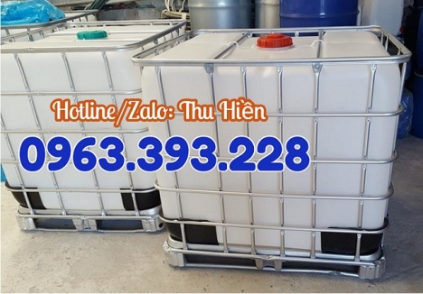 Tank nhựa IBC 1000 lít, tank nhựa có khung thép, tank đựng hóa chất