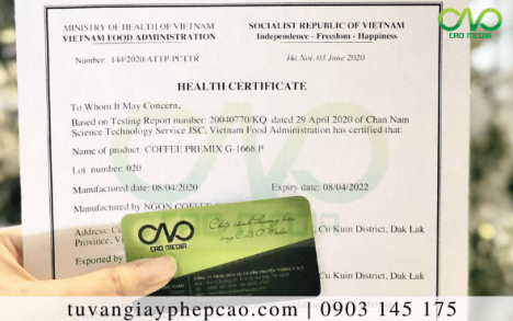 Làm giấy health certificate bánh trung thu mè đen xuất khẩu