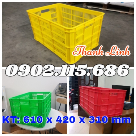 Sọt nhựa rỗng HS004, sóng nhựa rỗng HS004, sọt nhựa cao 31cm, sọt nhựa công nghiệp, sọt đựng nông sả